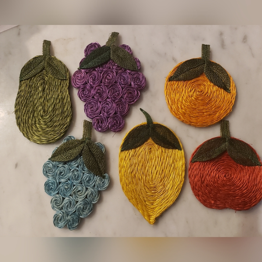 Set of 6 Woven Fiber Fruut Coasters